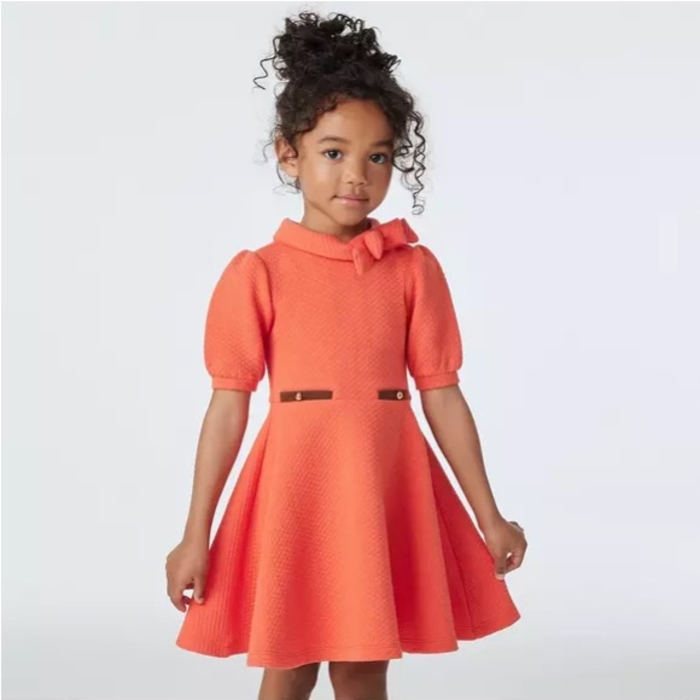 Janie and Jack Jacquard Puff Sleeve Dress - 3T